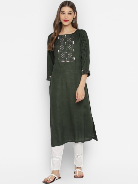 

CHRISTEENA Women Black & White Yoke Design Kurta with Trousers