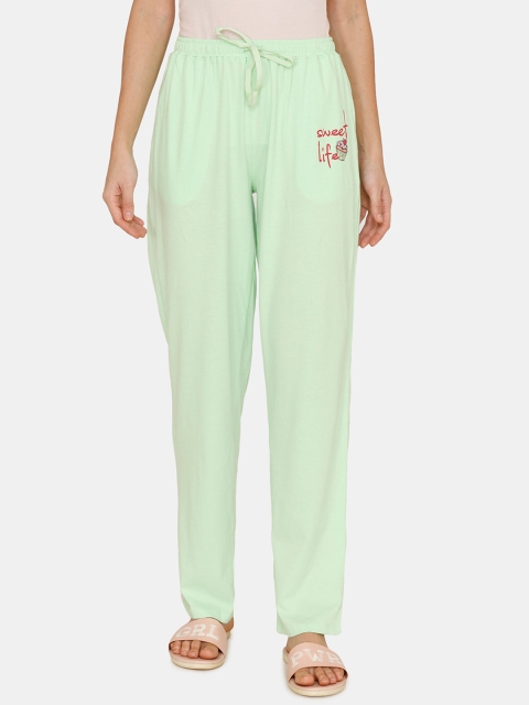 

Zivame Women Sea Green Solid Lounge Pants