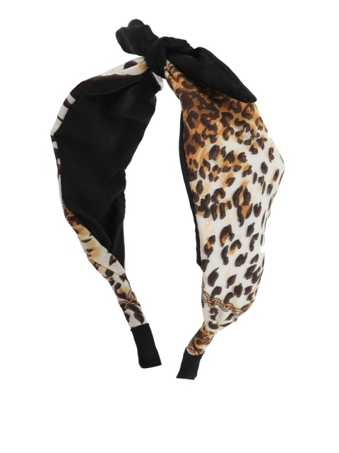 

Kazo Brown & White Leopard Printed Knot Hairband
