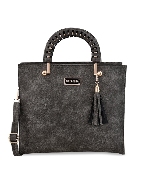 

Bellissa Grey Solid Multi Compartment Spacious Handheld Bag