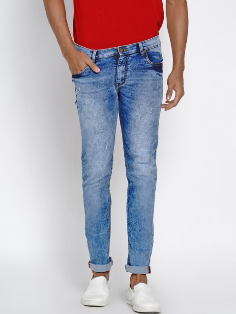 

Dais Men Blue Slim Fit Mid-Rise Low Distress Stretchable Jeans