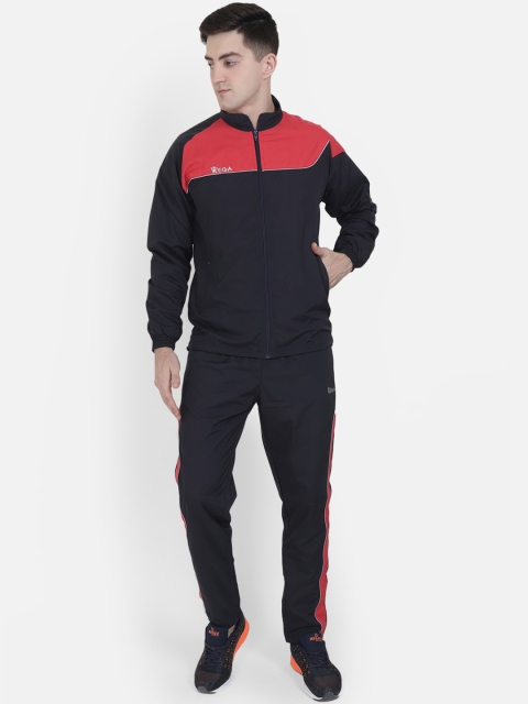 

VEGA Men Black & Red Sports Tracksuit