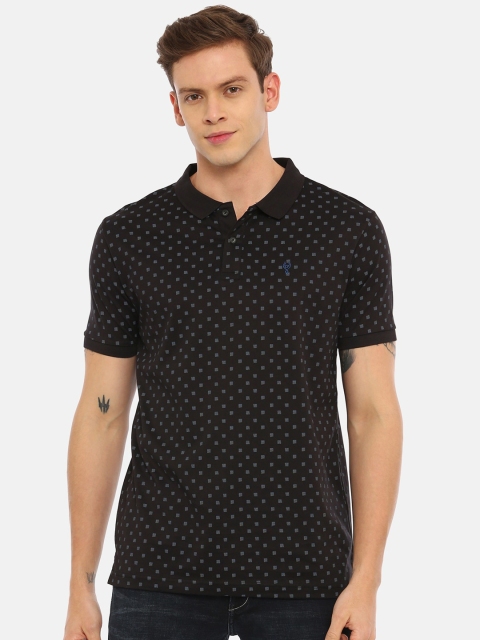 

Classic Polo Men Black & Blue Printed Slim Fit Polo Collar T-shirt