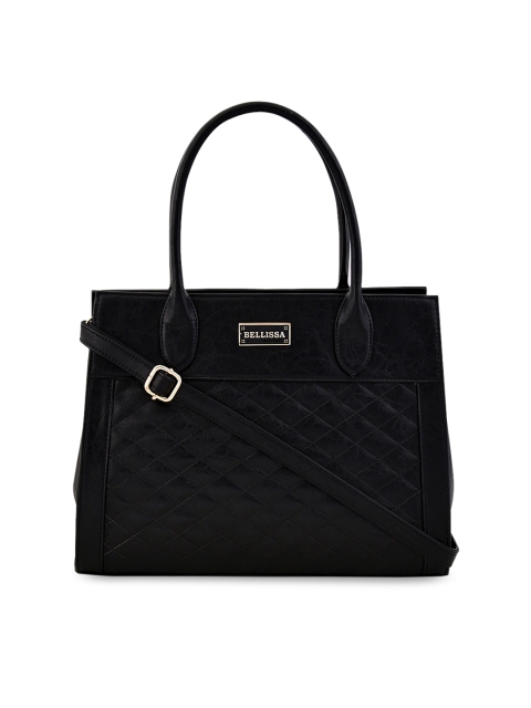 

Bellissa Black Textured Premium Look Handheld Bag