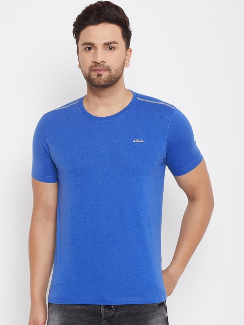 

Adobe Men Blue Solid Round Neck T-shirt