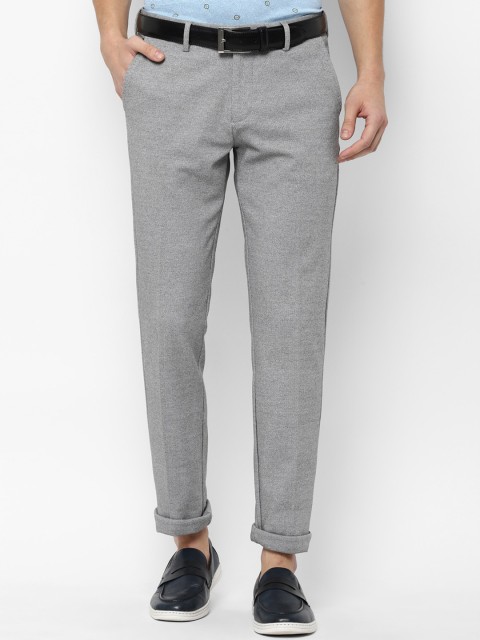 

Allen Solly Men Grey Slim Fit Solid Regular Trousers