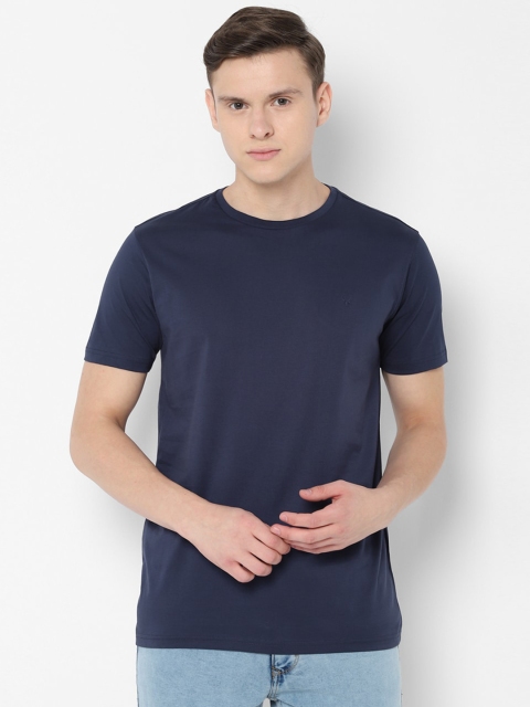 

Allen Solly Men Navy Blue Solid Round Neck T-shirt