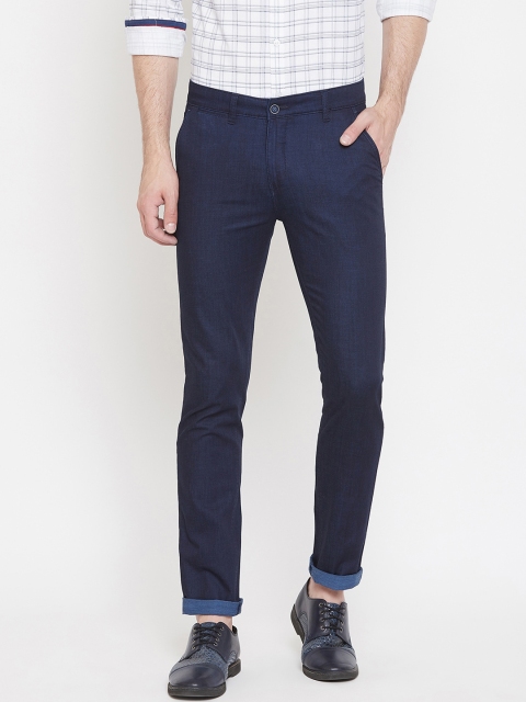 

Crimsoune Club Men Navy Blue Slim Fit Solid Regular Trousers