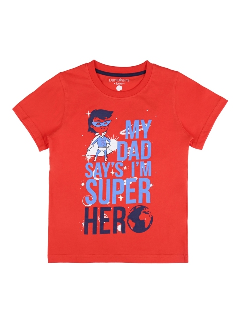CHALK by Pantaloons Boys Orange Printed Round Neck T-shirt