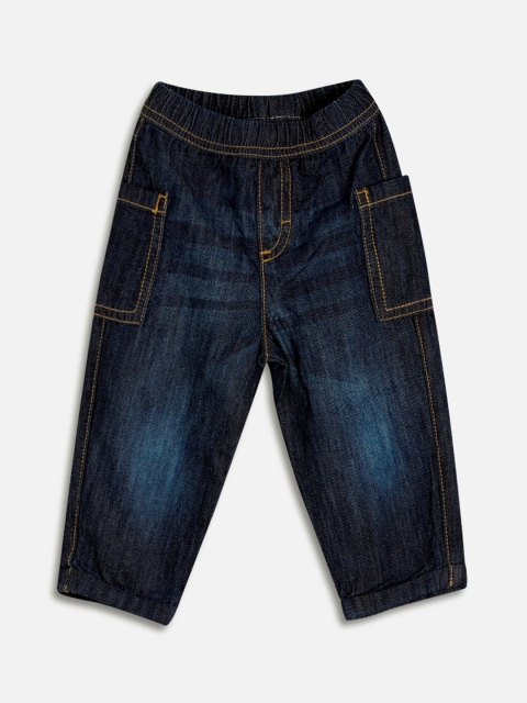 

Aomi Boys Navy Blue Regular Fit Solid Joggers