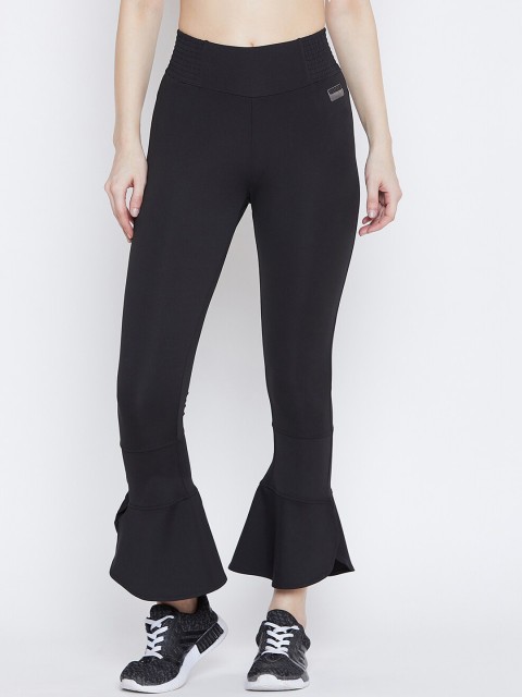 

PERFKT-U Women Black Solid Flared Treggings