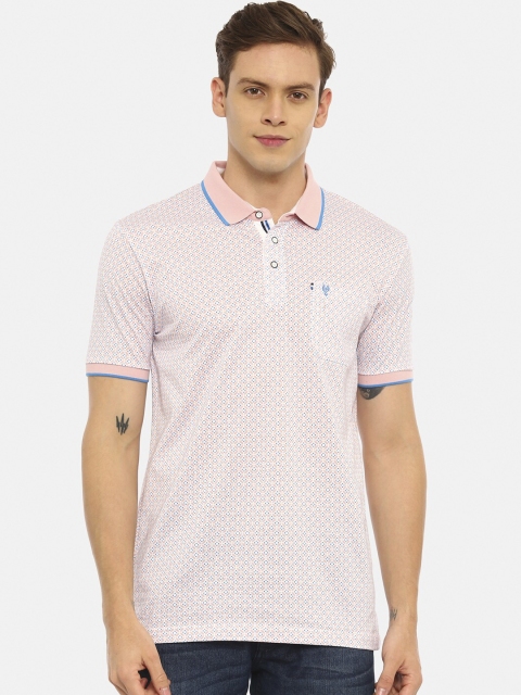 

Classic Polo Men Pink Printed Polo Collar T-shirt
