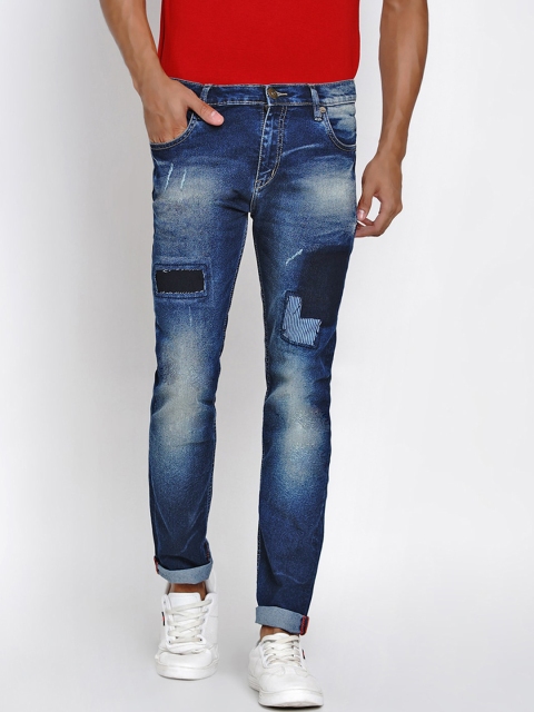 

Dais Men Blue Slim Fit Mid-Rise Low Distress Stretchable Jeans