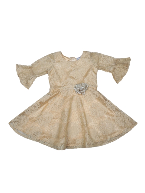 

Doodle Girls Gold Lace Fit and Flare Dress