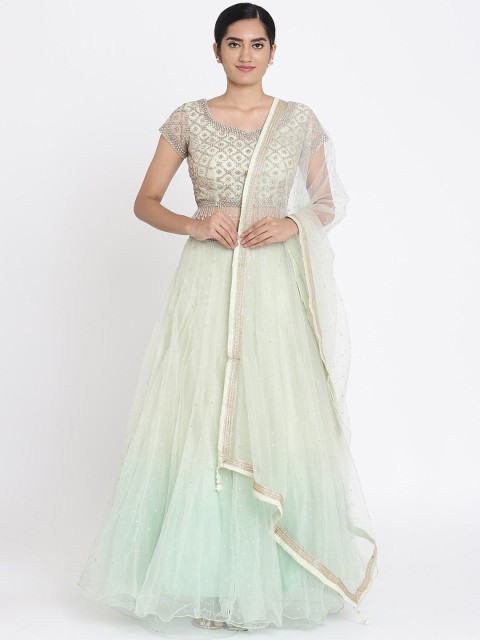 

Koskii Green & Gold-Coloured Embroidered Ready to Wear Lehenga & Blouse with Dupatta