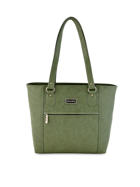 

Bellissa Green Solid Elegant Design Tote Bag