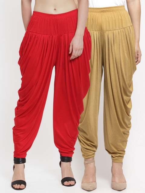 

GRACIT Women Pack Of 2 Solid Dhoti Salwars, Red