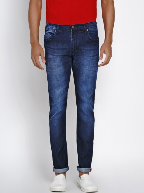 Dais Men Blue Slim Fit Mid-Rise Clean Look Stretchable Jeans