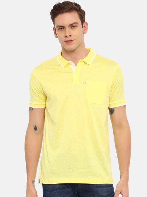 

Classic Polo Men Yellow Solid Polo Collar T-shirt