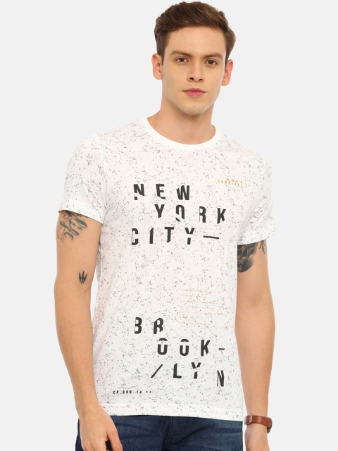 

Classic Polo Men White Printed Round Neck T-shirt