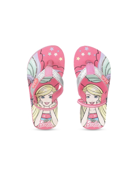 

Kidsville Pink Color Barbie Printed Flip-Flops for Girls