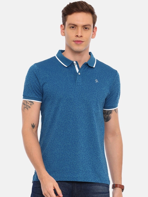 

Classic Polo Men Blue Printed Slim Fit Polo Collar T-shirt