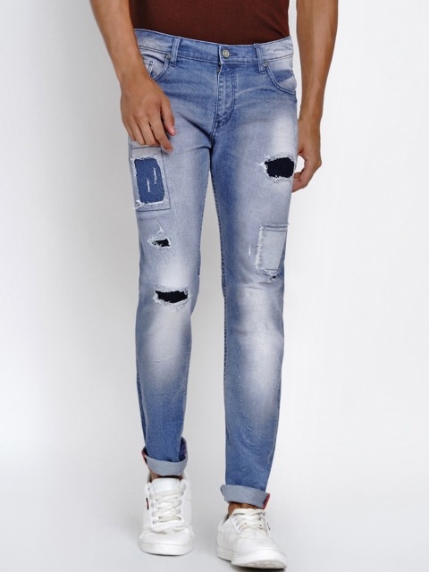 

Dais Men Blue Slim Fit Mid-Rise Highly Distressed Stretchable Jeans