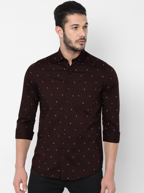 

Allen Solly Men Maroon Slim Fit Printed Casual Shirt