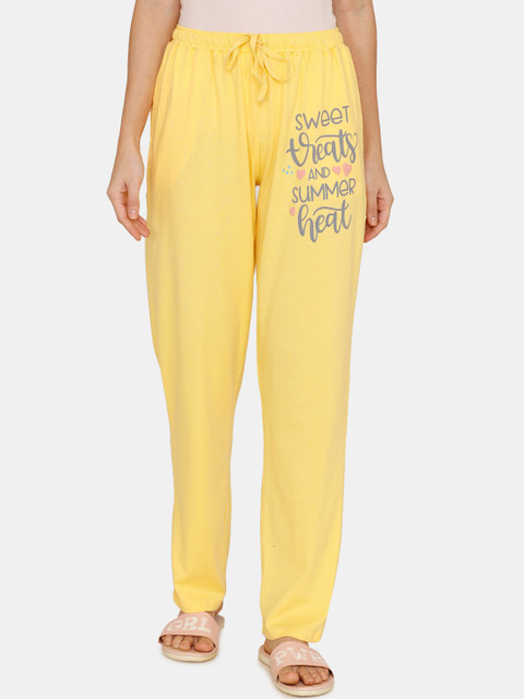 

Zivame Women Yellow Printed Pyjama