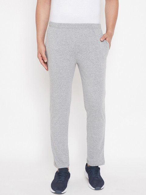 

Hypernation Men Grey Melange Solid Track Pants