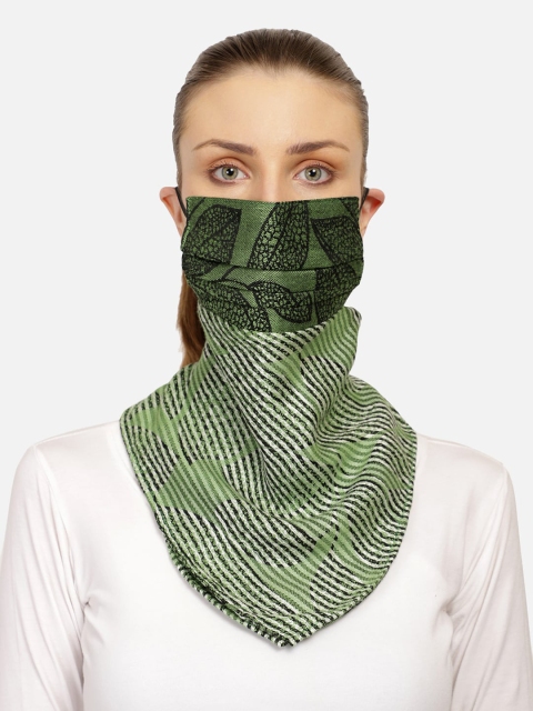 

Anekaant Women 3Ply Protective Outdoor Scarf Style Face Masks, Green
