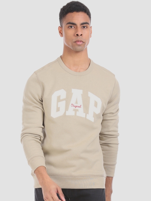 

GAP Men Beige Printed Sweatshirt