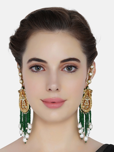 

DUGRISTYLE Green Gold Plated Handcrafted Classic Studs