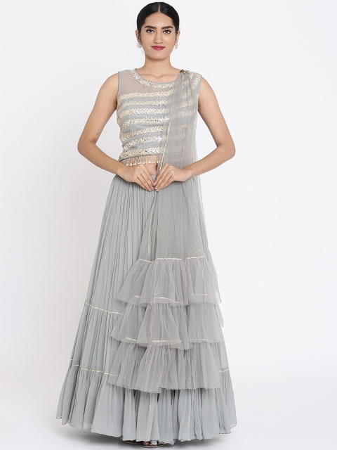 

Koskii Grey Ready to Wear Lehenga & Blouse with Dupatta