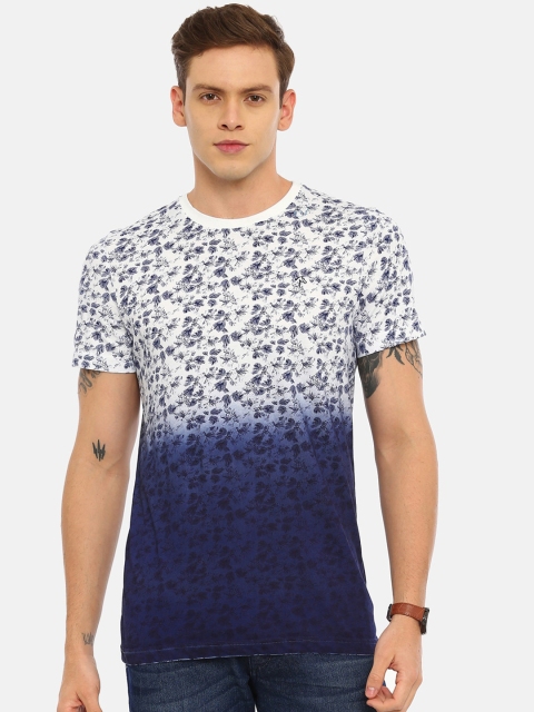 

Classic Polo Men White & Blue Dyed Round Neck T-shirt