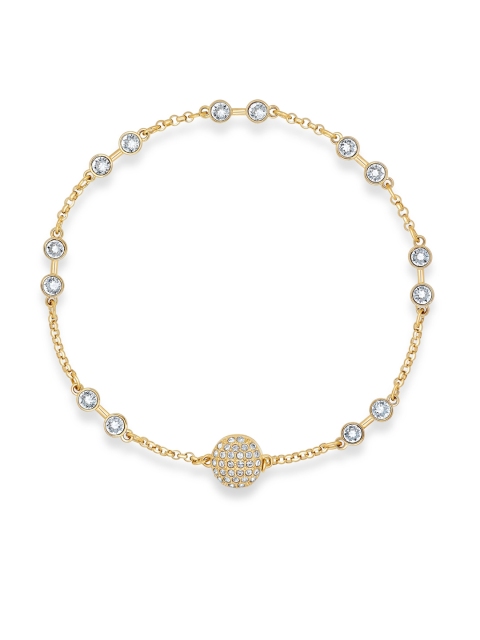 

SWAROVSKI White & Gold-Plated Remix Strand Carrier Cry Gos M Bracelet