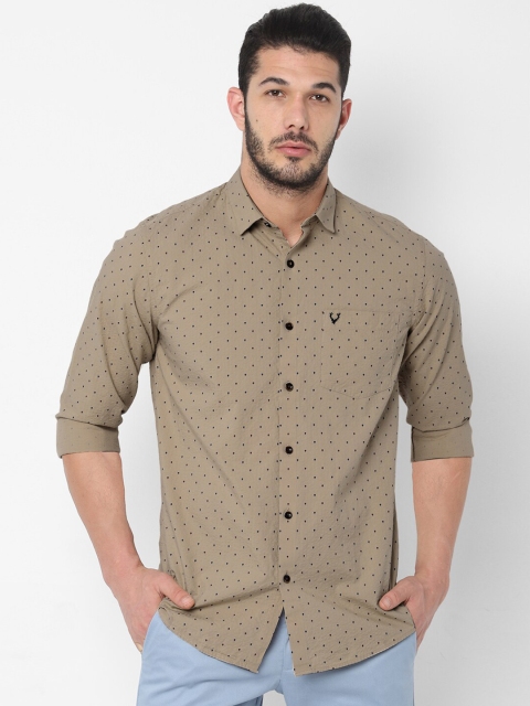 

Allen Solly Men Beige & Black Slim Fit Printed Casual Shirt