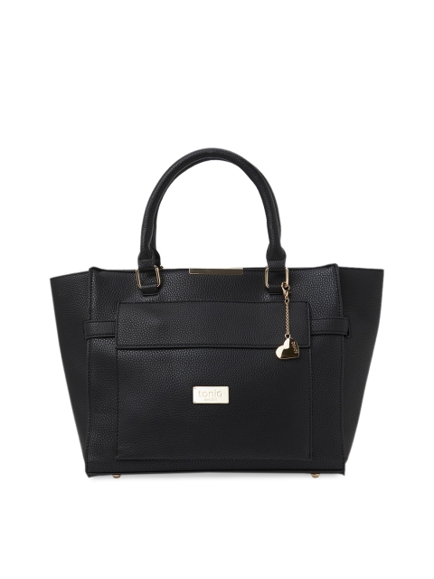 ToniQ Black Solid Handheld Bag