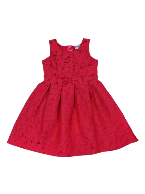 

Doodle Girls Pink Self Design A-Line Dress