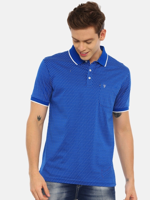 

Classic Polo Men Blue Printed Polo Collar T-shirt