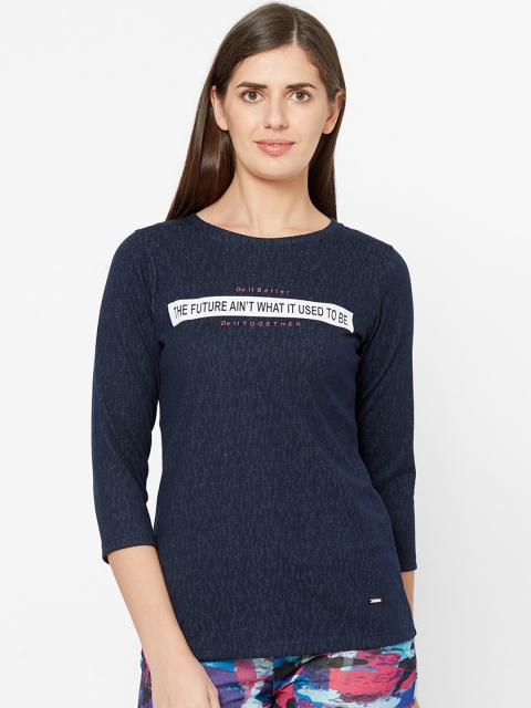 

Juliet Women Navy Blue & White Printed Lounge T-Shirt