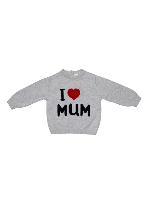 

Wildlinggs Kids Grey Printed Pullover Sweater