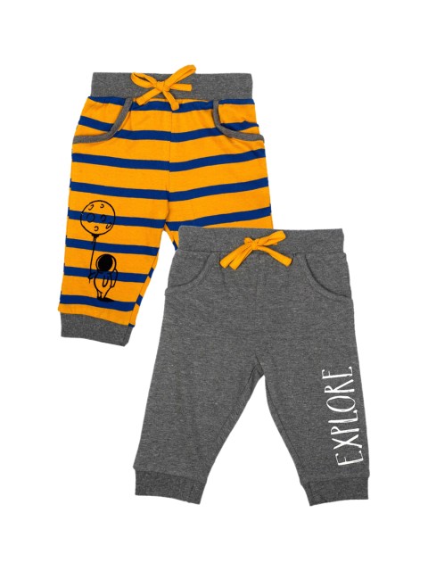 

MeeMee Infant Boys Pack Of 2 Joggers, Grey melange
