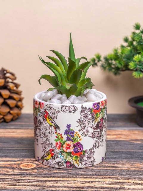 

TIED RIBBONS White & Black Printed Ceramic Flower Vase