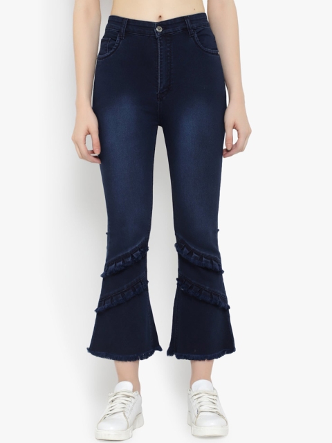 

Perfect Outlet Women Blue Wide Leg High-Rise Clean Look Jeans