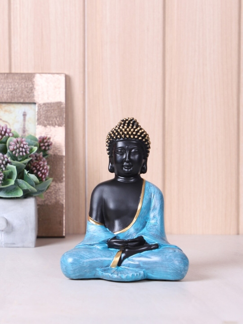 

TAYHAA Blue Polyresin Meditating Buddha Showpiece