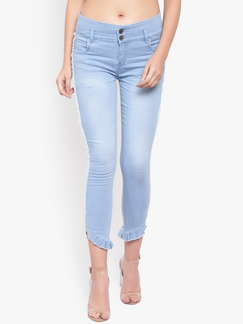 

Perfect Outlet Women Blue Straight Fit High-Rise Clean Look Jeans