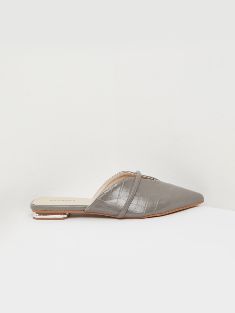 

shoexpress Women Grey Solid Mules