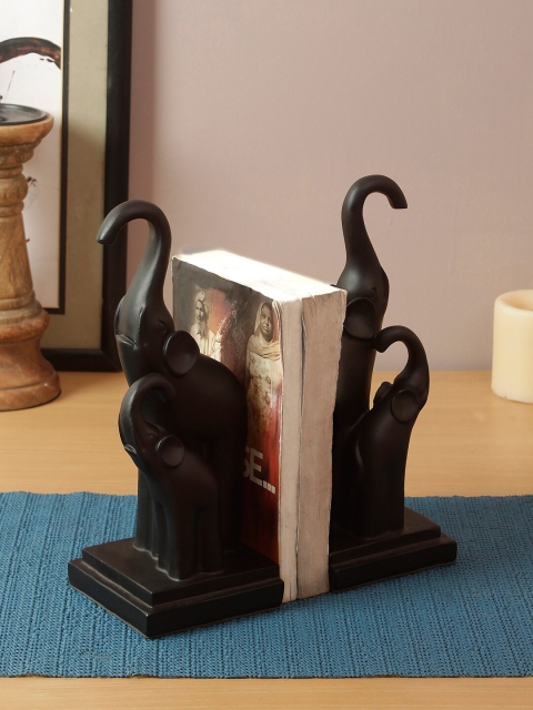 

TAYHAA Set of 2 Black Polyresin Mother & Baby Elephant Showpiece