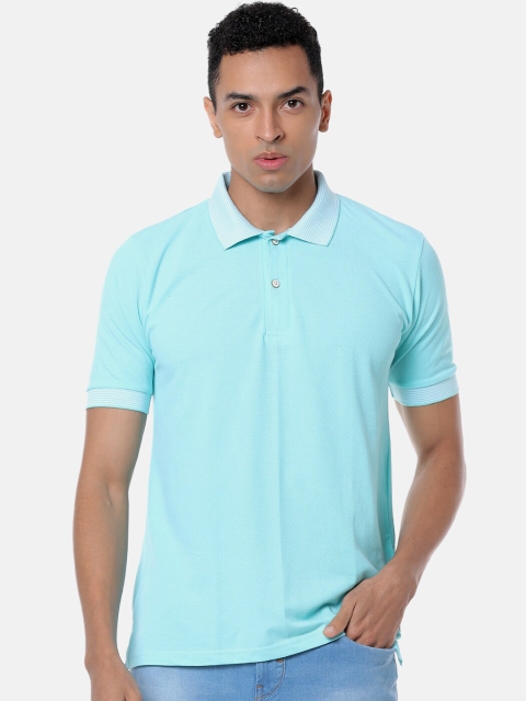 

Campus Sutra Men Blue Solid V-Neck T-shirt